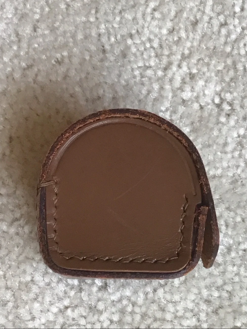 Vintage Chiyoko Brown Leather Case, 1 5/8” x 2”